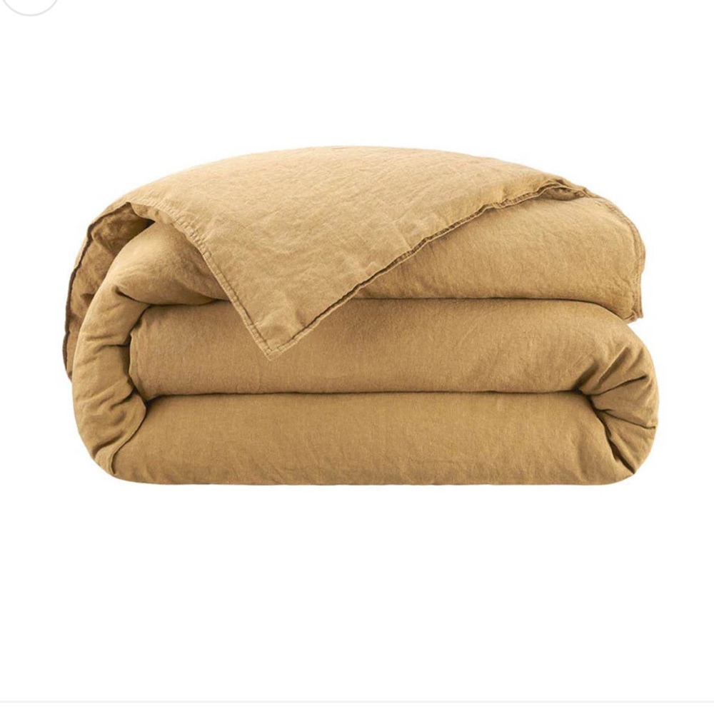 Yves Delorme Bronze Linen Queen Duvet and 2 Euro Shams
